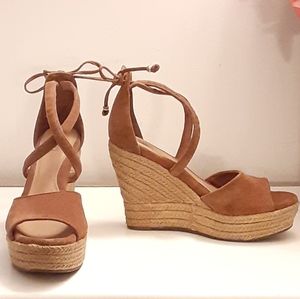 UGG Brown suede espadrille wedges
